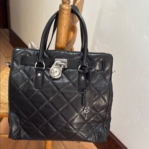 Michael Kors Black Quilted Leather Tote